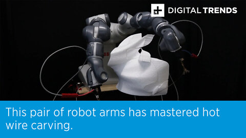 This pair of robot arms has mastered hot wire carving.