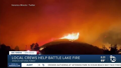 Local crews help battle Lake fire