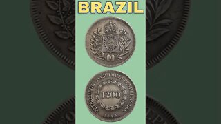 Brazil 1200 reis 1843.#shorts #coinnotesz