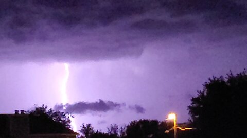 Close Lightning strike in Midland, Texas on July 3, 2019