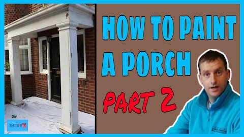 Exterior painting. How to paint a porch part 2. Painting a porch.