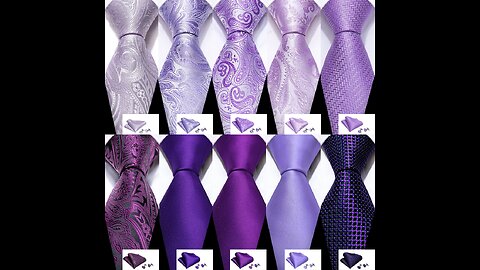 Male Gift Silk Men Tie Set Purple Violet Solid Paisley Striped Wedding Business Tie