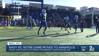 Navy v Notre Dame moved to Annapolis