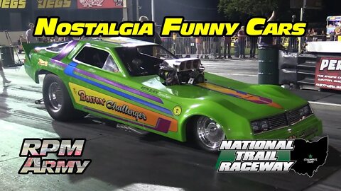 Nostalgia Funny Car Drag Racing Night of Thunder National Trail Raceway