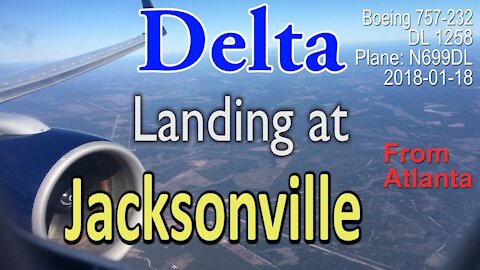 Delta Airline flight DL1258 landing at Jacksonville
