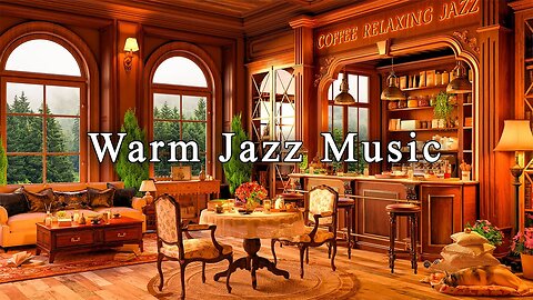 Warm Jazz Music ☕🍂 Cozy Fall Coffee Shop Ambience ~ Relaxing Jazz Instrumental Music for Studying