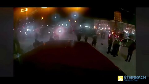 Protester in Winnipeg gets run over by Headingley driver last night on Portage Ave