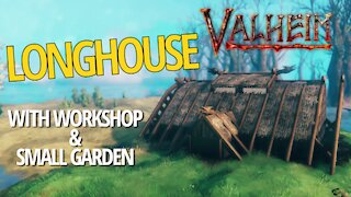 Viking Longhouse With Workshop And Garden - Valheim