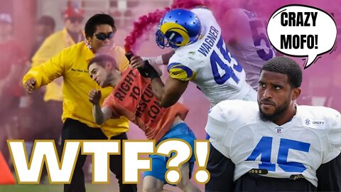 Crazy Protester Files POLICE REPORT on Rams' Bobby Wagner After Being TACKLED Running on Field!