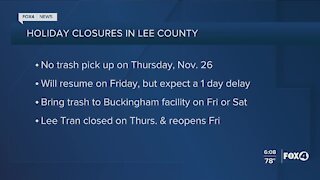 Holiday closures