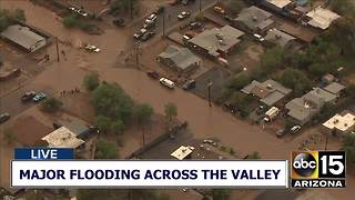 VIDEO: Truck trapped in flood waters in Phoenix