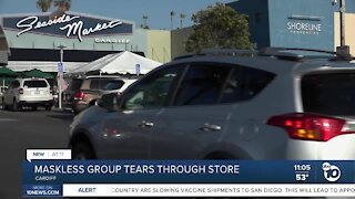 Maskless group tears through store