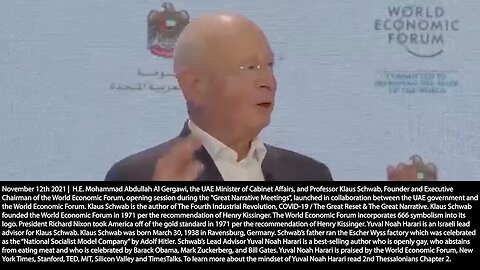 Klaus Schwab | "We Are Here to Develop "The Great Narrative," the Story for the Future." - Klaus Schwab meeting with Mohammad Abdullah Al Gergawi, the UAE Minister of Cabinet Affairs on November 12th 2021