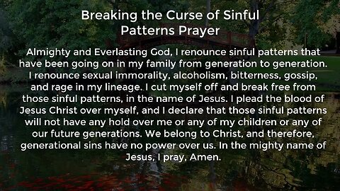 Breaking the Curse of Sinful Patterns Prayer (Prayer for Breaking Generational Curses)