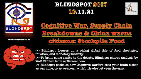 Blindspot #017 - Cognitive war, supply chain breakdowns & China warns citizens: Stockpile Food!