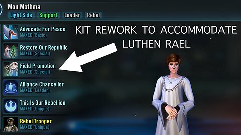 News Regarding Recent Game Update + Mon Mothma Kit Update