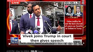 Vivek joins Trump in court then summary speech