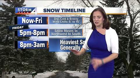 Today's storm team 4cast: snow timeline