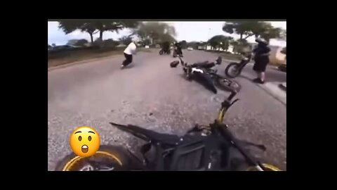 Biker runs over man 😲