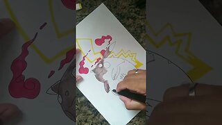 Desenhando o Pikachu forma giga / Drawing Pikachu GIGA #pokemon #pokemontcg #short