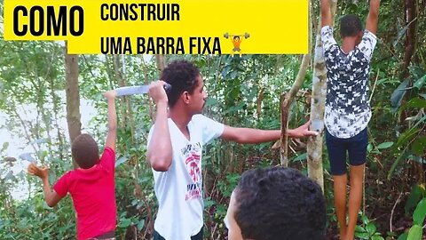 aprenda a como fazer uma barra fixa caseira 🏋️para treinar exercícios em casa!!😍