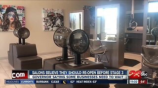 Salons believe they should re-open before Stage Three