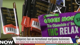 Temporary ban on recreational marijuana businesses