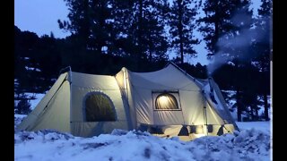 Living Off-Grid in a Tent w/ Wood Stove: Adding a "Garage Work Room" to my Winter Shelter