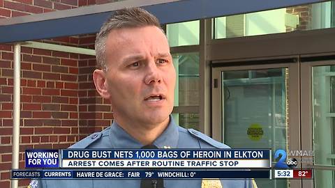 Drug bust nets 1,000 bags of heroin in Elkton