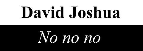 David Joshua - No no no [Music Video]