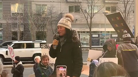 Connecticut Rep. Kimberly Fiorello Speaks at "Unmask Our Kids Rally" in Stamford Connecticut