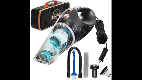 ThisWorx Car Vacuum Cleaner - Car Accessories - Small 12V High Power Handheld Portable Car Vacuum