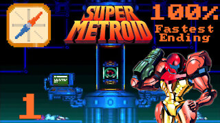 Super Metroid 100% Fastest Ending (1:58 with save states) | Part 1: Kraid