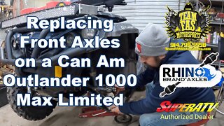 2018 Can Am Outlander Max 1000 Front Axle Replacement using a Super ATV Rhino Axle