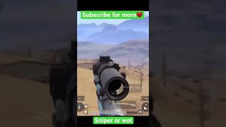 Sniper or wot🔥 #shorts #pubgmobile #bgmi #pubg #gaming