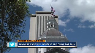 Florida's minimum wage increase will take effect January 1, 2019