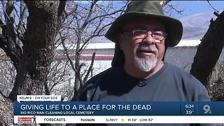 Man asks community for help to continue work on cemetery