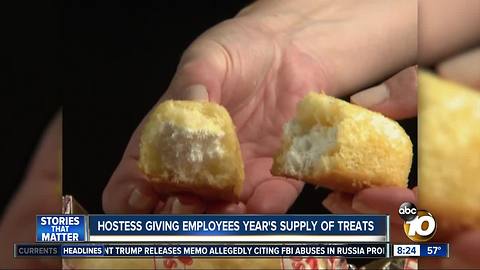 Hostess giving employees year's supply of treats