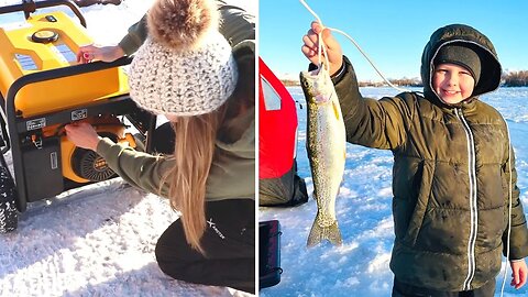 Finally!👉🏻Ice Fishing Success-ALASKA TROUT! || Supply Run || New Snow Blower + Homestead Chores...