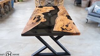 $18,000 High Gloss Epoxy Table