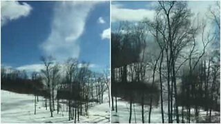 Snow tornado spotted in Ohio road
