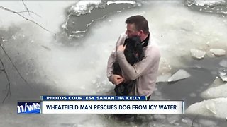 Man rescues dog from ice waters off Ellicott Creek Bark Park