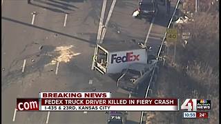 FedEx truck driver dies in I-435 SB crash