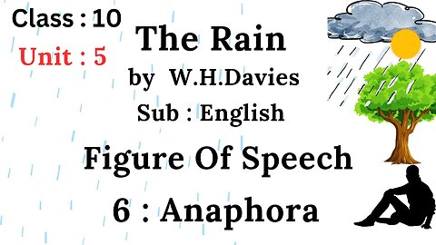 The Rain poem by William Henry Davies || poem analysis || figure of speech || Anaphora
