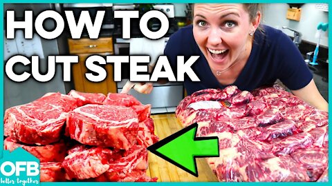 HOW TO CUT A WHOLE RIBEYE INTO STEAKS | Easy Way to cut steak and How to use a whetstone