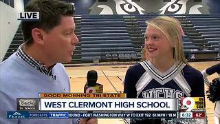 West Clermont High School cheerleaders perform