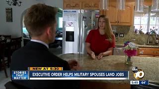 Executive order helps military spouses land jobs