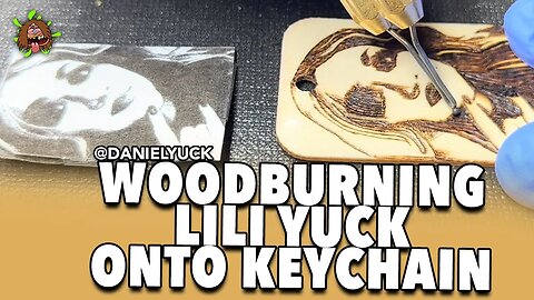 Wood Burning Lili Yuck Onto Keychain
