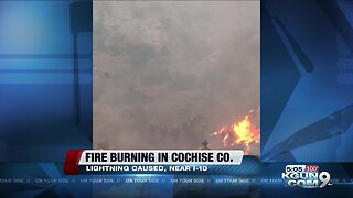 Lightning strike sparks wildfire in Cochise County