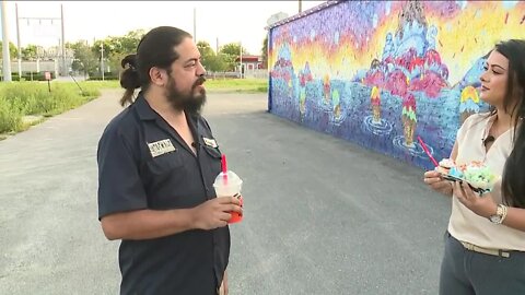Ice cream mural at Sidecar Treats in Cape Coral